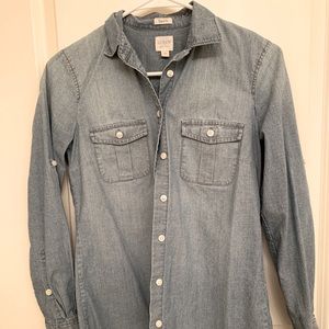 Denim Chambray Button Down J Crew XXS Perfect Fit